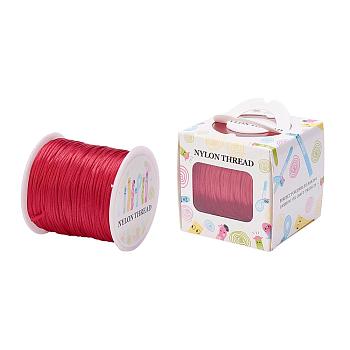 Nylon Thread, Rattail Satin Cord, Red, 1.0mm, about 76.55 yards(70m)/roll