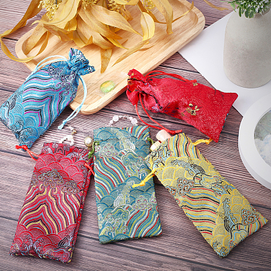 20Pcs 5 Colors Silk Pouches(ABAG-PH0001-13)-2