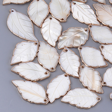 Seashell Leaf Freshwater Shell Pendants