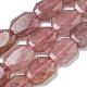 perles fraise naturelle de quartz brins(G-P544-B01-01)-1