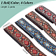 Elite 4 Bundles 4 Colors Flat Ethnic Style Polycotton Embroidered Floral Ribbon(OCOR-PH0002-47)-2