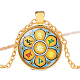 7 Chakra Glass Pendant Necklace(CHAK-PW0001-019C)-1