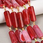 Natural Yellow Agate Beads Strands, Rectangle, Dyed & Heated, 38~39x12.5~15x9~10mm, Hole: 2.5mm, about 8pcs/strand, 15.16~15.47''(38.5~39.3cm)(G-H342-B05-01)