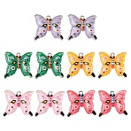 10Pcs 5 Colors Translucent Resin Pendants, with Platinum Tone Iron Loops, Butterfly Charms, Mixed Color, 23x24.5x5mm, Hole: 2mm, 2pcs/color(RESI-YW0001-33)