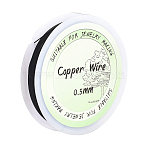 Round Copper Jewelry Wire, Long-Lasting Plated, Black, 24 Gauge(0.5mm), about 26.25 Feet(8m)/Roll(CWIR-YW0001-03D-08)