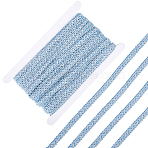 Polyester Braided Lace Ribbon, for Garment Accessories, with Cardboard Display Card, Sky Blue, 1/2 inch(13mm)(OCOR-CY0001-89A)