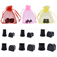 Gorgecraft 12Pair TPU High Heel Stoppers Protector, Round Shape Non-slip Wearable Heel Cover Shockproof Accessories, 12Pcs Organza Gift Bags with Drawstring, Black, 16~16.5~x12~21x12~21mm, 6.5~15.5x6.5~15.5mm Inner Diameter(FIND-GF0002-09A)