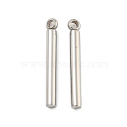 Non-Tarnish 304 Stainless Steel Pendants, Column Bar Charm, Stainless Steel Color, 17x2mm, Hole: 1.2mm(STAS-M001-04P-01)