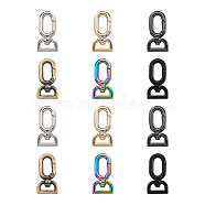 Biyun 12Pcs 6 Colors Zinc Alloy Swivel Clasps, Oval, Mixed Color, 37x19x7mm, Hole: 3X12.5mm, 2pcs/color(FIND-BY0001-06)