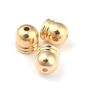 Brass Core End Caps, Long-Lasting Plated, Column, Real 24K Gold Plated, 7x6mm, Hole: 1.5mm, Inner Diameter: 4mm(X-KK-O139-15C-G)