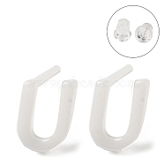 Hypoallergenic Bioceramics Zirconia Ceramic Stud Earrings, No Fading and Nickel Free, Alphabet, Letter U, 7x5mm(EJEW-F340-04U)