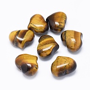 Natural Tiger Eye Heart Palm Stone, Pocket Stone for Energy Balancing Meditation, 20~21x25~25.5x13~14mm(G-F637-11E)