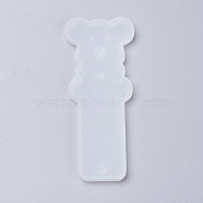 Silicone Bookmark Molds, Resin Casting Molds, Bear, White, 94x39x4.5mm, Inner Diameter: 91x37mm(X-DIY-P001-05A)