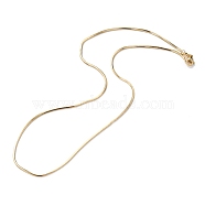 Brass Snake Chain Necklaces, with Lobster Claw Clasps, Long-Lasting Plated, Real 18K Gold Plated, 18.50 inch(47cm), 1.5mm(NJEW-I247-03G)
