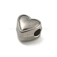 304 Stainless Steel Beads, Heart, Stainless Steel Color, 8x8x6mm, Hole: 2.3mm(STAS-A091-11B-P)