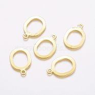 Rack Plating Brass Pendants, Oval, Golden, 23x16x1mm, Hole: 2.5mm(KK-D530-04G)