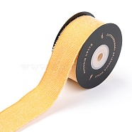 Furry Polyester Grosgrain Ribbon, Satin Ribbon, for Gift Packing, Home Decoration , Gold, 1-1/2 inch(38mm), about 10 yards/roll(91.44m/roll)(SRIB-B001-02C)