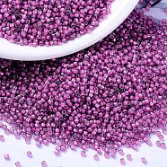 MIYUKI Delica Beads, Cylinder, Japanese Seed Beads, 11/0, (DB2050) Luminous Jazzberry, 1.3x1.6mm, Hole: 0.8mm, about 20000pcs/bag, 100g/bag(SEED-J020-DB2050)