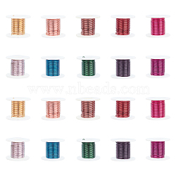 Round Copper Jewelry Wire, Mixed Color, 26 Gauge, 0.4mm, 3yards/roll, 10 colors, 2rolls/color, 20rolls/set(CWIR-FH0001-02)