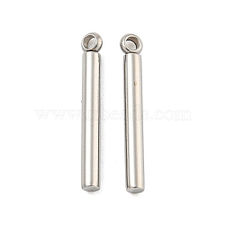 Non-Tarnish 304 Stainless Steel Pendants, Column Bar Charm, Stainless Steel Color, 17x2mm, Hole: 1.2mm(STAS-M001-04P-01)