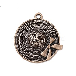 Tibetan style Alloy Pendants, Bowknot with Hat Charm, Red Copper, 36x34.5x6mm, Hole: 3mm(FIND-M021-16R)