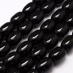 Natural & Dyed Black Onyx Beads Strands, Barrel, 17~18x12~14mm, Hole: 1.5mm, about 22pcs/strand, 14 inch(G-A162A-B01)