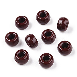 Opaque Plastic Beads, Barrel, Coconut Brown, 9x6mm, Hole: 3.8mm, about 1950pcs/500g(KY-T025-01-F02)