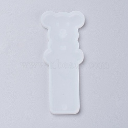 Silicone Bookmark Molds, Resin Casting Molds, Bear, White, 94x39x4.5mm, Inner Diameter: 91x37mm(X-DIY-P001-05A)