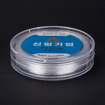 Korean Round Crystal Elastic Stretch Thread, for Bracelets Gemstone Jewelry Making Beading Craft, Clear, 0.6mm, about 76.55~87.48 yards(70~80m)/roll