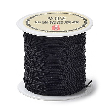 9-Ply Round Nylon Thread, with Spool, Black, 0.6mm, about 41.56 Yards(38m)/Roll