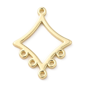 Brass Chandelier Component Links, Connector, Golden, Rhombus, 19x15x1mm, Hole: 1mm