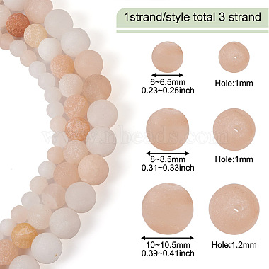 Yilisi 3 Stränge 3 Stränge aus natürlichen rosa Aventurin-Perlen(G-YS0001-13)-3