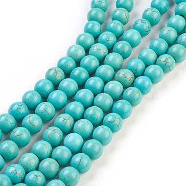 4mm LightSeaGreen Round Synthetic Turquoise Beads