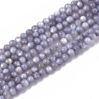 3mm LightGrey Round Freshwater Shell Beads