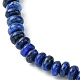 Bracelets extensibles en perles rondes et plates en lapis-lazuli naturel pour femmes(BJEW-JB09717-05)-3