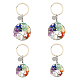 4Pcs 2 Style Natural Mixed Stone Keychains(KEYC-FH0001-13)-1