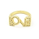 Word LOVE Brass Micro Pave Clear Cubic Zirconia Finger Rings(RJEW-G309-11G)-2
