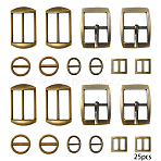 25Pcs 5 Styles Alloy Slide Buckles, Mixed Shapes, Antique Bronze, 8.7~30x8~22x1~5mm, 5pcs/style (FIND-YW0009-96AB)