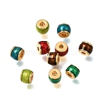 Brass Enamel Beads, Rondelle, Cadmium Free & Lead Free, Real 24K Gold Plated, Mixed Color, 3.5x3mm, Hole: 1mm(KK-G605-01G)