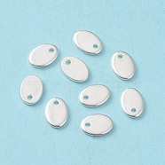 304 Stainless Steel Charms, Stamping Blank Tag, Oval, Silver, 7x5x0.9mm, Hole: 1mm(STAS-L234-065B-S)