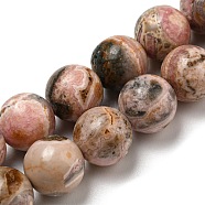 Natural Rhodonite Beads Strands, Round, 10mm, Hole: 0.8mm, about 38pcs/strand, 15.08~15.16''(38.3~38.5cm)(G-R494-A12-04)