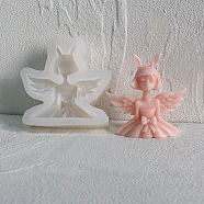 Angel & Fairy Candle Silicone Molds, For Scented Candle Making, Angel & Fairy, 8.5x8.5x2.75cm(DIY-L072-010D)