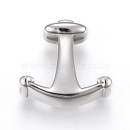 304 Stainless Steel Slide Charms, Anchor, Stainless Steel Color, 20x21x9.5mm, Hole: 6x13mm(STAS-F169-29P)