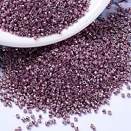 MIYUKI Delica Beads, Cylinder, Japanese Seed Beads, 11/0, (DB1848) Duracoat Galvanized Dusty Orchid, 1.3x1.6mm, Hole: 0.8mm, about 10000pcs/bag, 50g/bag(SEED-X0054-DB1848)