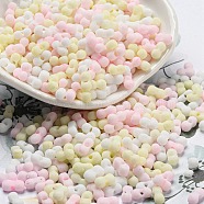Macaron Color Opaque Frosted Glass Seed Beads, Peanut, Colorful, 6x3x3mm, Hole: 1.2mm, about 4000pcs/pound(SEED-K009-12B-13)
