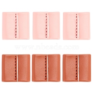 CHGCRAFT 6 Pcs 2 Colors PU Leather String Slide String Keeper, for Bucket Bag, Square, Mixed Color, 25/31x25/31x5mm, Hole: 12mm, 2pcs/color(DIY-CA0001-67)
