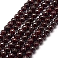 Natural Garnet Bead Strands, Round, 6.5mm, Hole: 1mm, about 63pcs/strand, 15.3 inch(G-P217-33-6mm)