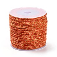 Macrame Cotton Cord, Braided Rope, with Plastic Reel, for Wall Hanging, Crafts, Gift Wrapping, Coral, 1.2mm, about 49.21 Yards(45m)/Roll(OCOR-B002-01A-06)