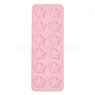 Food Grade Silicone Molds, Fondant Molds, For DIY Cake Decoration, Chocolate, Candy, UV Resin & Epoxy Resin Jewelry Making, Star, Pink, 255x92x14.5mm, Star: 35x35mm(X-DIY-L025-030)