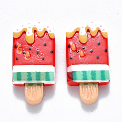 Resin Cabochons, Ice Lolly with Watermelon, Imitation Food, Red, 27x13x6mm(X-CRES-N024-03)